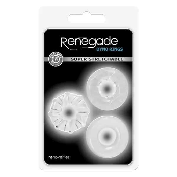 Комплект от 3 пенис ринга Renegade Dyno Rings, Прозрачни