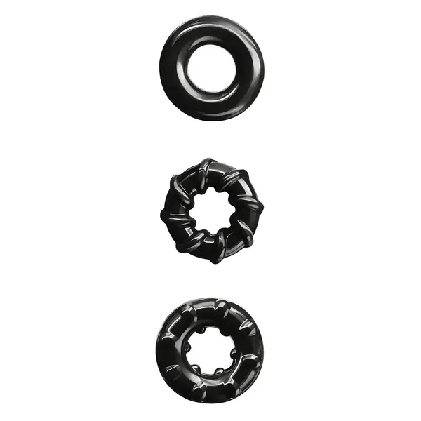 Комплект от 3 пенис ринга Renegade Dyno Rings, Черни