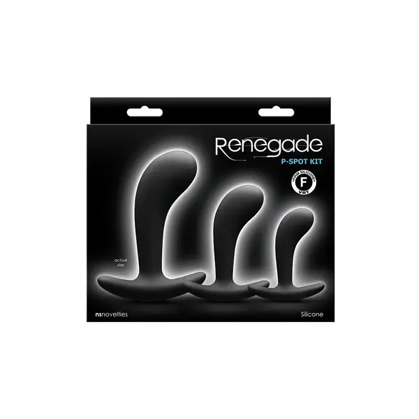 Комплект от 3 простатни масажора Renegade P-Spot Kit, Черен