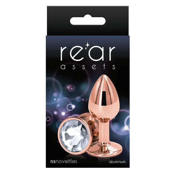 Анален разширител с кристал Rear Assets Rose Gold, Розово злато, 6.9 см.