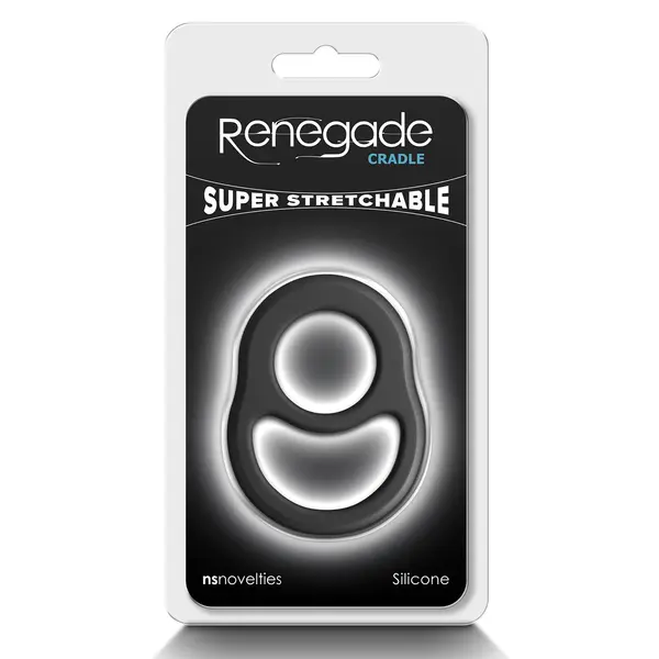 Пенис ринг за ерекция и тестиси Renegade Cradle, Черен