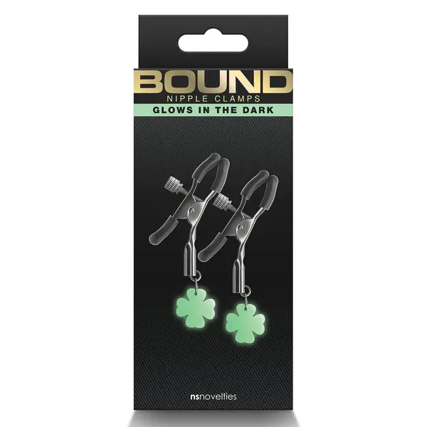 Метални щипки за зърна Bound Nipple Clamps G4, Светещи, Сив