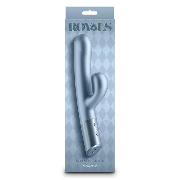 Вибратор заек Royals Countess, 20 режима, 24,0 см, Син