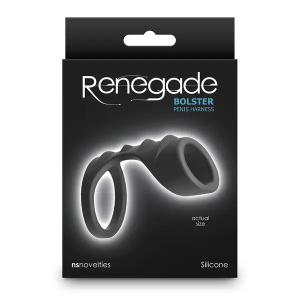 Пенис ринг с хамут Renegade Bolster, 9.3 см, Черен