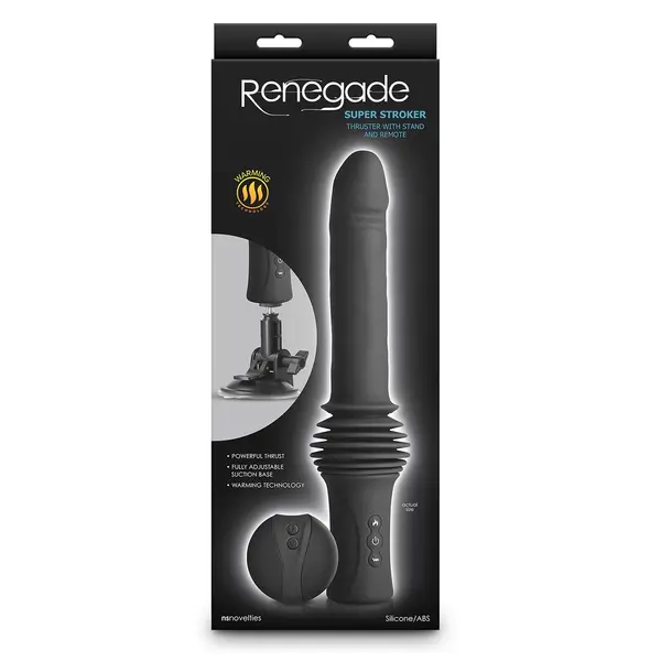 Секс машина с тласъци и подгряване Renegade Super Stroker, Черен