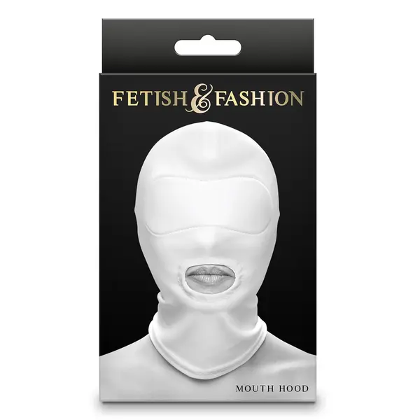Еротична маска за глава с отвор за уста Fetish & Fashion, Бял