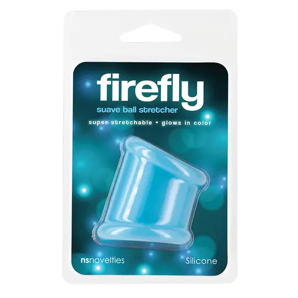 Светещ силиконов разтегач за тестиси Firefly Suave, 14,4 см, Син