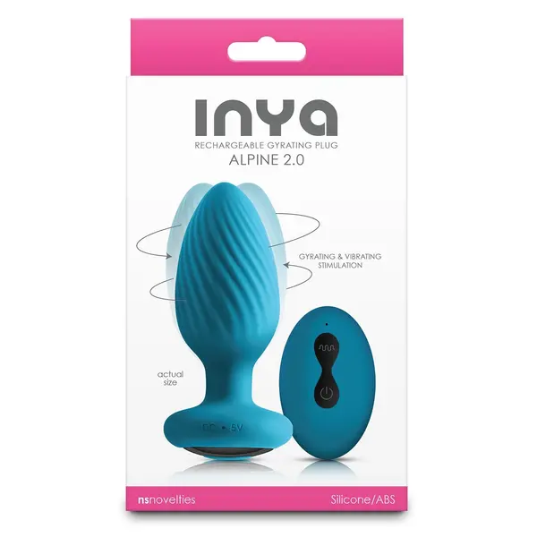 Силиконов анален разширител с жироскопична ротация INYA Alpine 2.0, Дистанционно, 10,6 см, Тюркоаз
