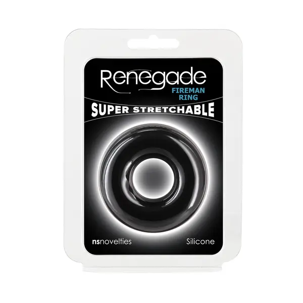 Силиконов пенис ринг Renegade Fireman Ring Large, Черен