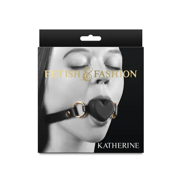 Еротичен Наустник с форма на сърце Fetish & Fashion Katherine Черен