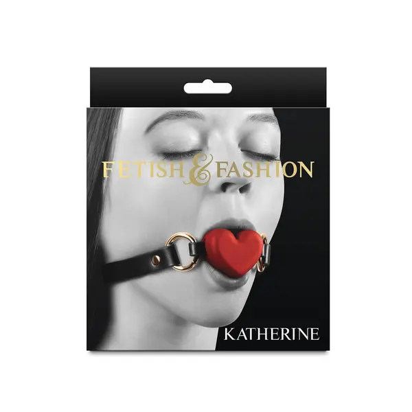 Силиконова топка за уста във формата на сърце Katherine, Червена