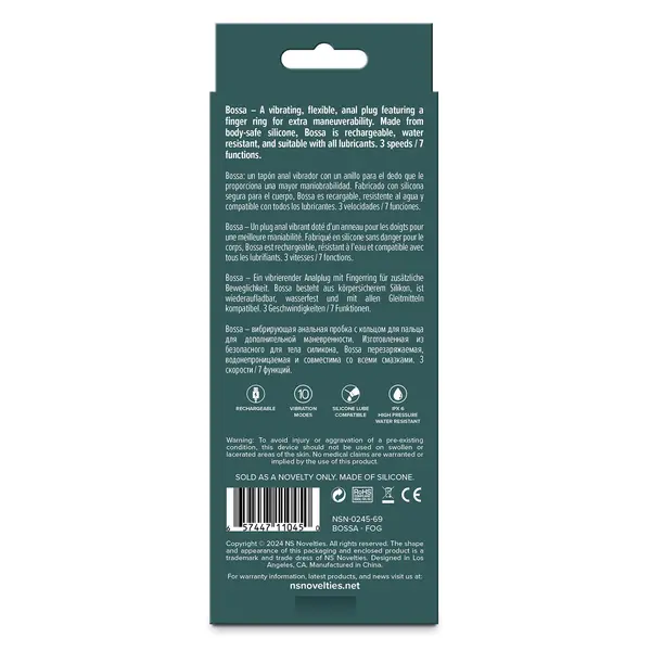 Вибриращ анален разширител с пръстен за контрол Lust-n-Dreams Bossa, Бял, 12.5 см.