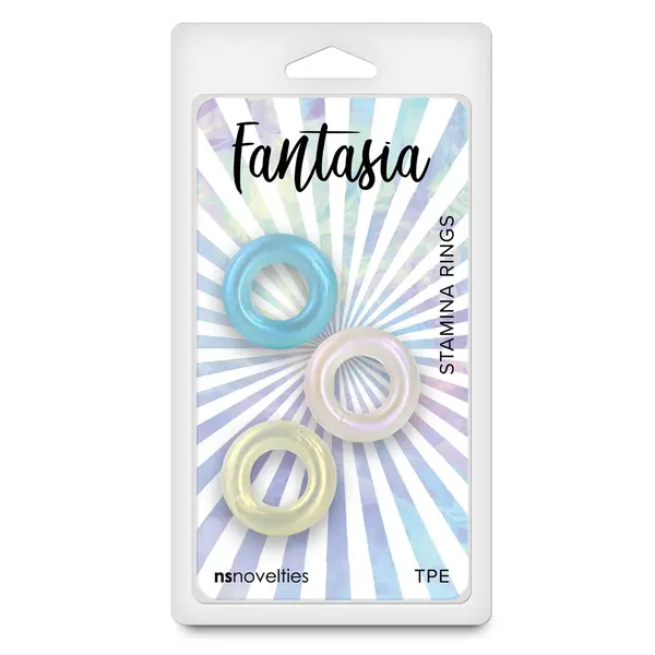 Комплект пенис рингове Fantasia Stamina Rings, 3 броя, Многоцветни