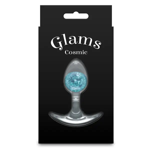 Анален разширител Cosmic Glams, със стъклено топче, 8,1 см, Син