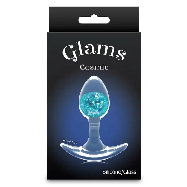 Анален разширител Cosmic Glams, със стъклено топче, 8,1 см, Син