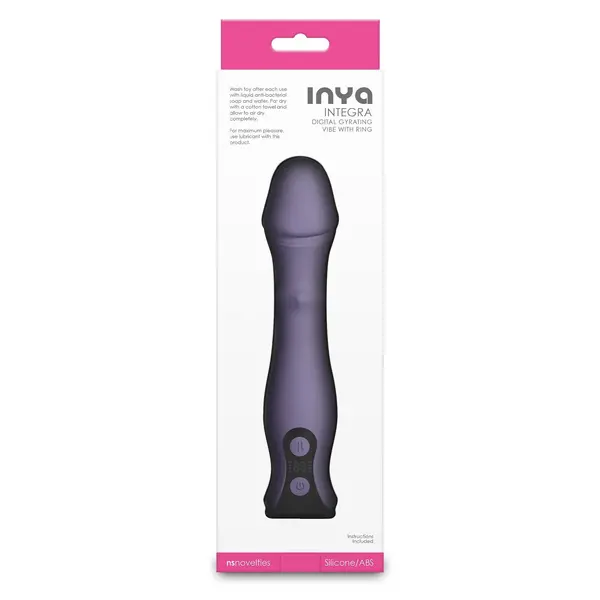 Луксозен ротиращ вибратор с плъзгащ се пръстен Inya Integra, 18 режима, 18,2 см, Сив