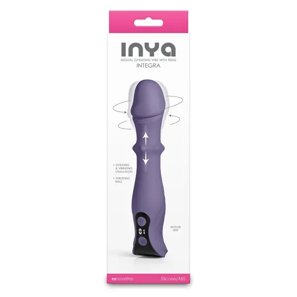 Луксозен ротиращ вибратор с плъзгащ се пръстен Inya Integra, 18 режима, 18,2 см, Сив
