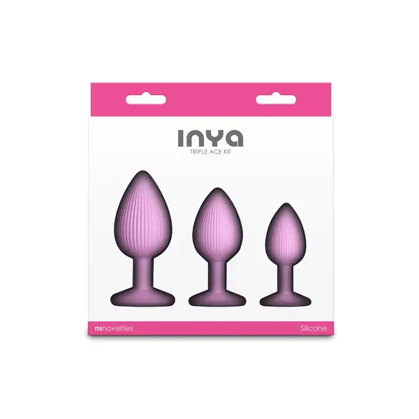 Комплект анални разширители Inya Triple Ace Kit, 3 броя, Розов