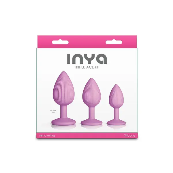 Комплект анални разширители Inya Triple Ace Kit, 3 броя, Розов