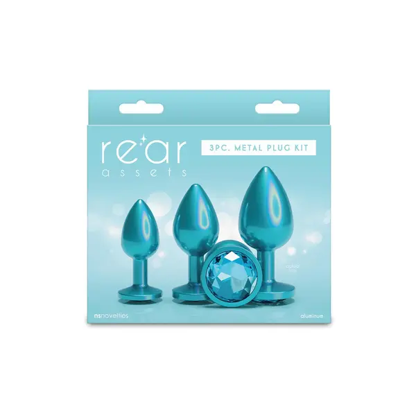 Комплект анални разширители Rear Assets Trainer Kit, 3 части, Тюркоаз