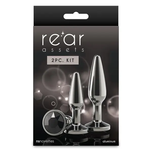 Комплект анални разширители Rear Assets Tapered Trainer Kit, 2 части, 7,8 - 9,9 см, Черен