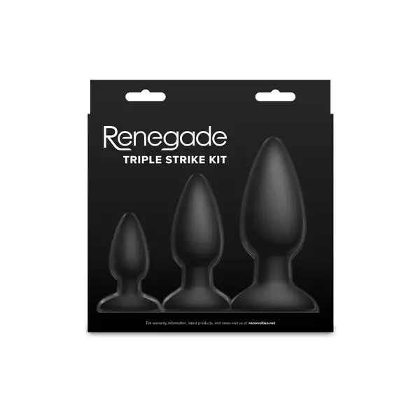 Комплект анални разширители от 3 части Renegade Triple Strike, Черен
