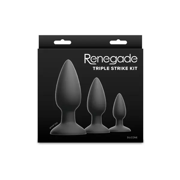 Комплект анални разширители от 3 части Renegade Triple Strike, Черен