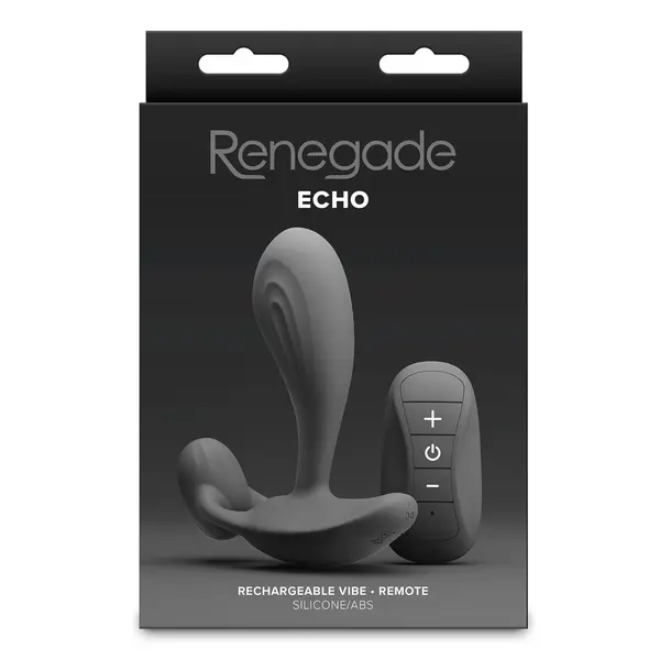 Вибриращ простатен масажор с дистанционно Renegade Echo, Черен