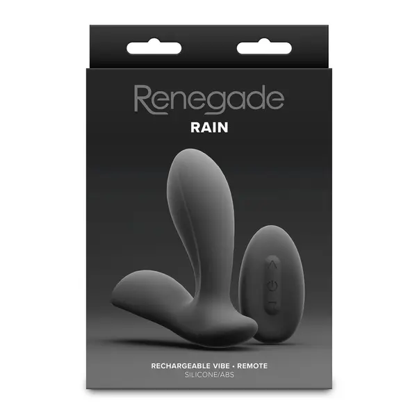 Простатен вибратор с дистанционно управление Renegade Rain, Черен, 10 Функции, 11.4 см.