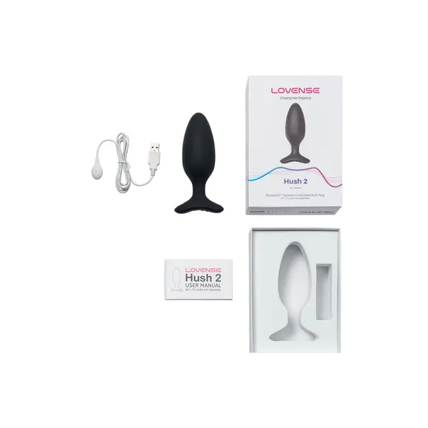 Смарт анален вибратор Lovense Hush 2 - 4.4 см, Черен