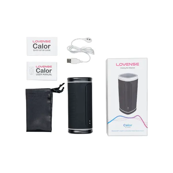 Смарт мастурбатор със затопляне Lovense Calor, Черен