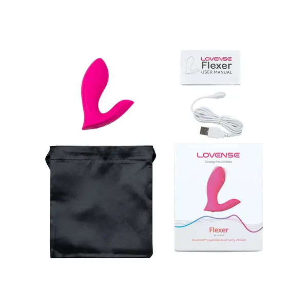 Смарт вибратор за тройна стимулация Lovense Flexer, Розов