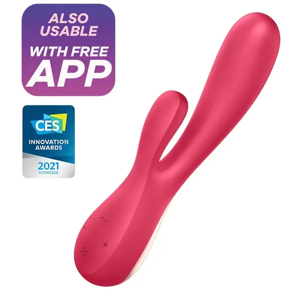 Смарт вибратор за двойна стимулация с App контрол Satisfyer Mono Flex, Червен