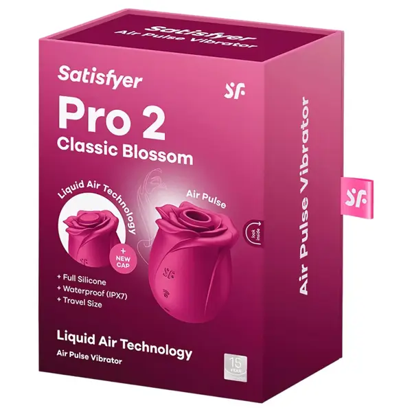 Клиторен стимулатор с въздушни вълни и Liquid Air Satisfyer Pro 2 Classic Blossom, Червен