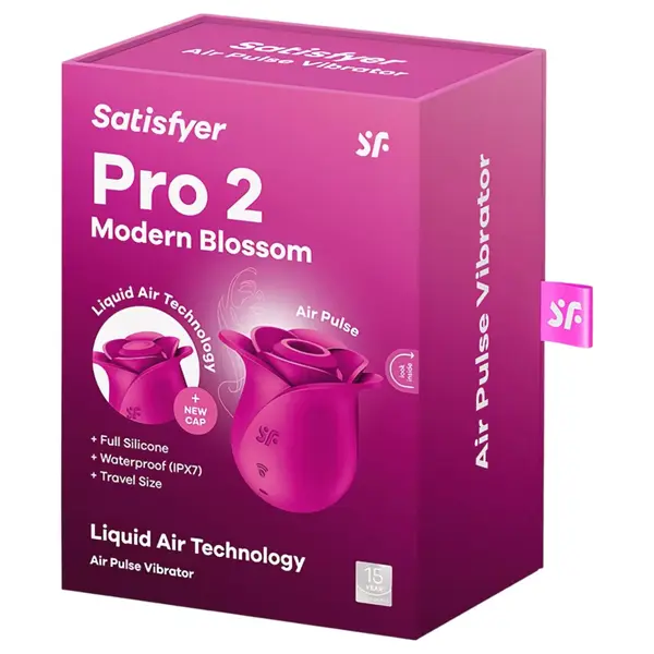 Клиторен стимулатор с въздушни вълни и Liquid Air Satisfyer Pro 2 Modern Blossom, Розов