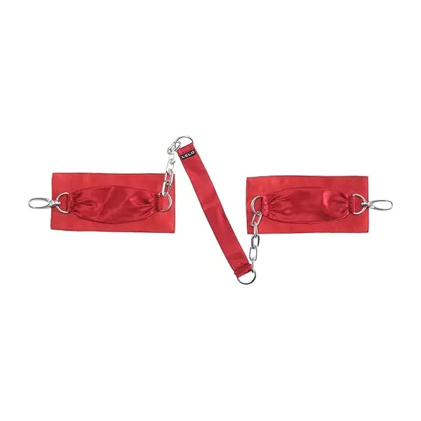 Копринени белезници с верижка LELO Sutra Chainlink Cuffs, Червен