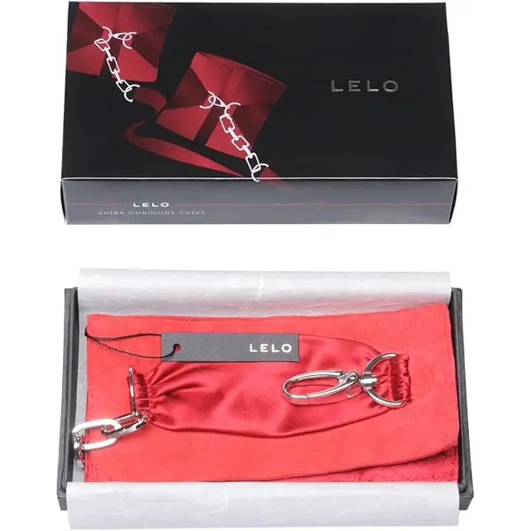 Копринени белезници с верижка LELO Sutra Chainlink Cuffs, Червен