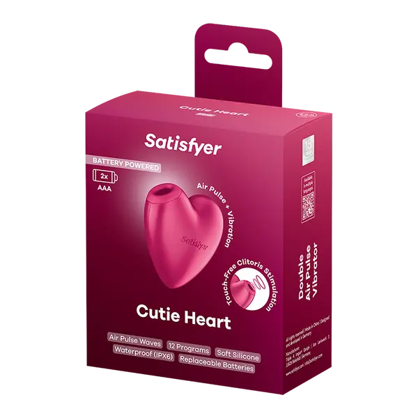 Клиторен стимулатор с въздушни вълни и вибрация Satisfyer Cutie Heart, Розов