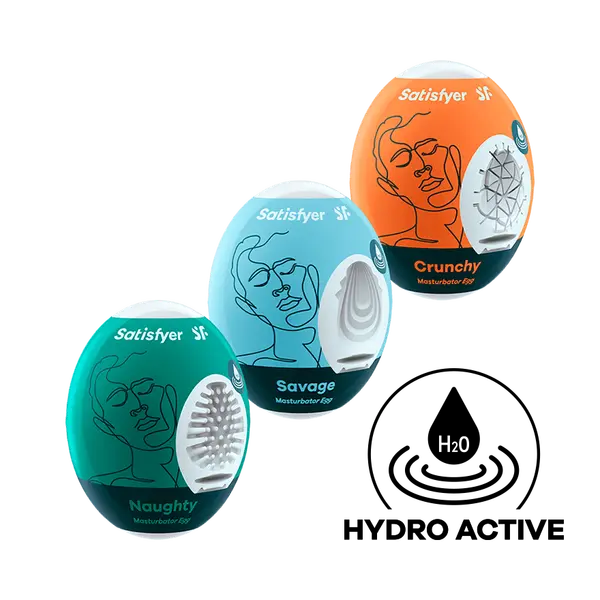 Комплект мастурбатори яйца Satisfyer Naughty, Savage & Crunchy, 3 броя