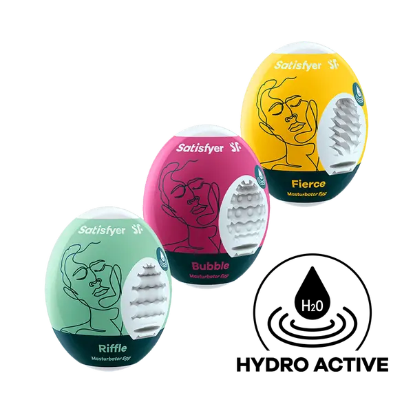 Комплект мастурбатори яйца Satisfyer Riffle, Bubble & Fierce, 3 броя