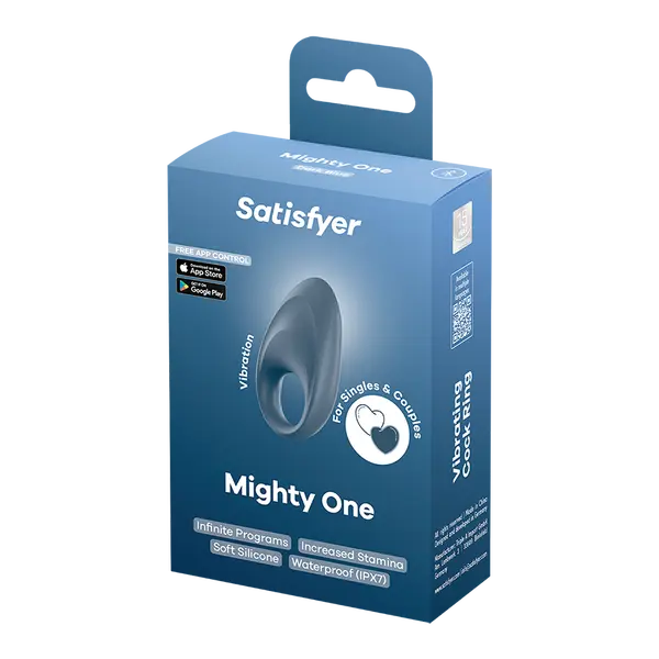 Вибриращ пенис ринг с App контрол Satisfyer Mighty One, Син