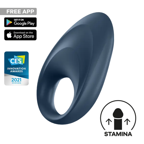 Вибриращ пенис ринг с App контрол Satisfyer Mighty One, Син