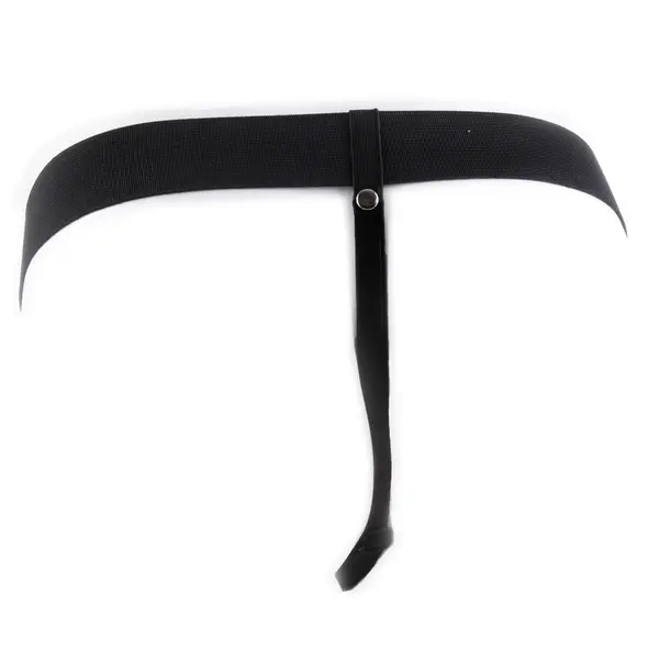 Кух страпон колан 19 см с тестиси за удължаване и пегинг Hollow Strap-On with Balls Fetish Fantasy Series – телесен/черен