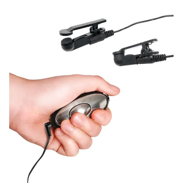 BDSM щипки за зърна с електростимулация Shock Therapy Nipple Clamps Fetish Fantasy Series – черен/сребрист