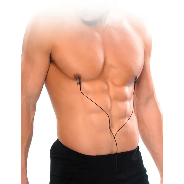 BDSM щипки за зърна с електростимулация Shock Therapy Nipple Clamps Fetish Fantasy Series – черен/сребрист