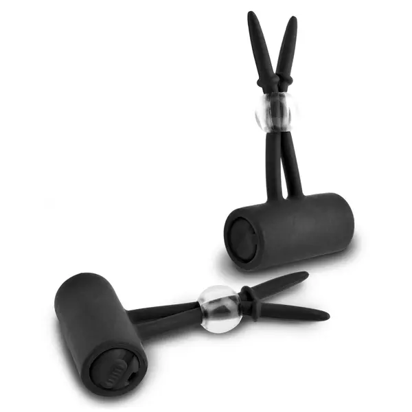 BDSM вибриращи ласо щипки за зърна Nipple Lassos Fetish Fantasy Series, силикон, черен