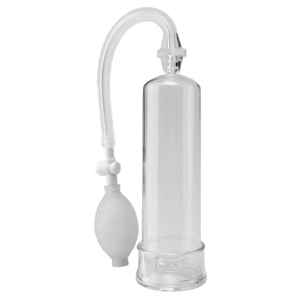 Пенис помпа Pump Worx Beginner’s Power Pump Clear – прозрачна, с вакуум и предпазен клапан, 19 см