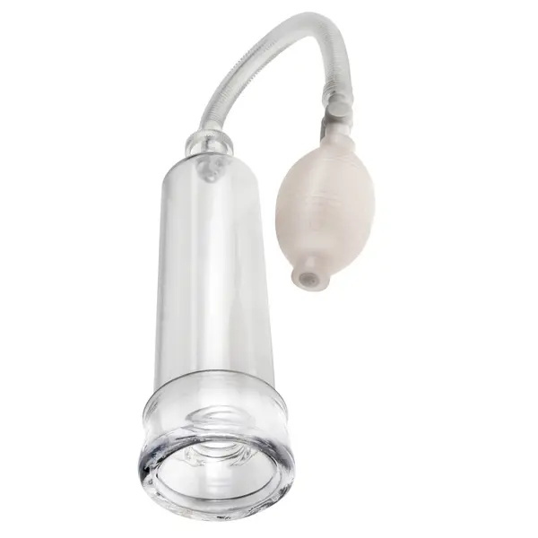 Пенис помпа Pump Worx Beginner’s Power Pump Clear – прозрачна, с вакуум и предпазен клапан, 19 см