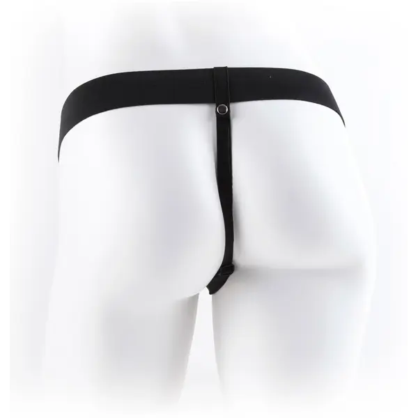 Кух страпон колан 24 см с тестиси за удължаване и пегинг Hollow Strap-On with Balls Fetish Fantasy Series – тъмно телесен/черен