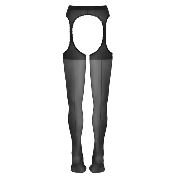 Чорапогащник с жартиери, заден шев и отворено дъно, Cottelli LEGWEAR